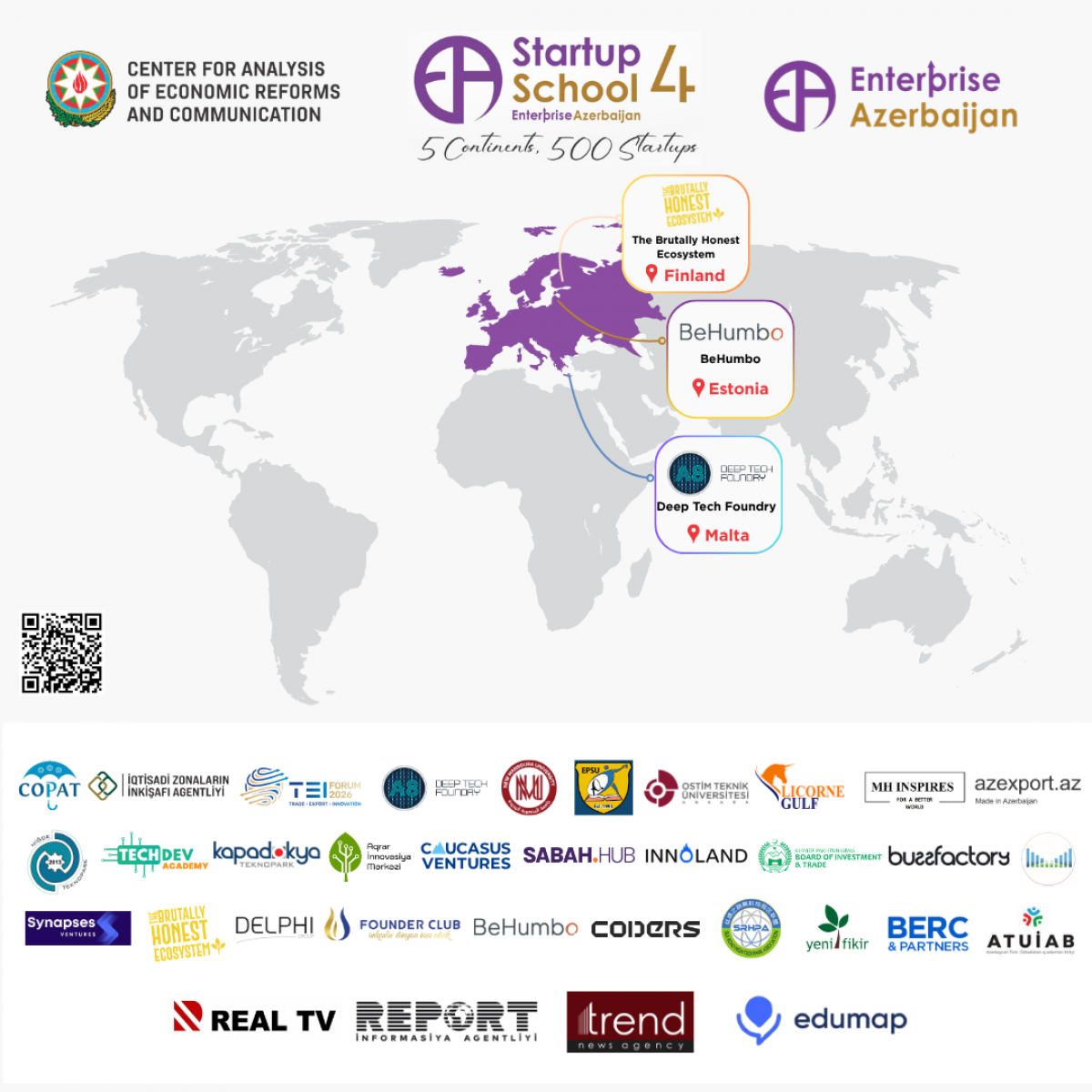 “Enterprise Azerbaijan” portalının “Startup School 4” layihəsinin Avropa üzrə tərəfdaşları elan edilib