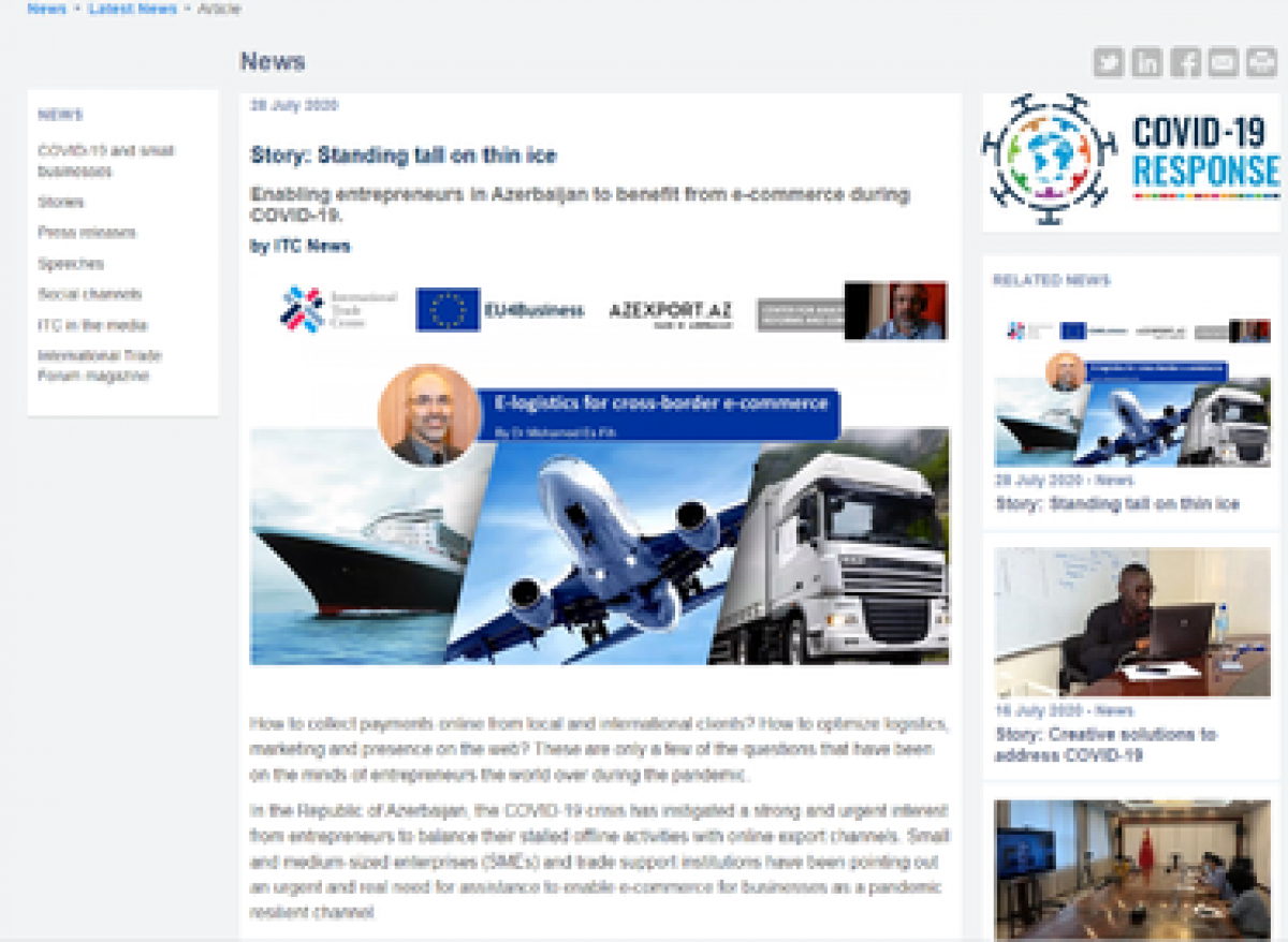 International Trade Centre Publishes Article on Joint Project with Azexport Portal
