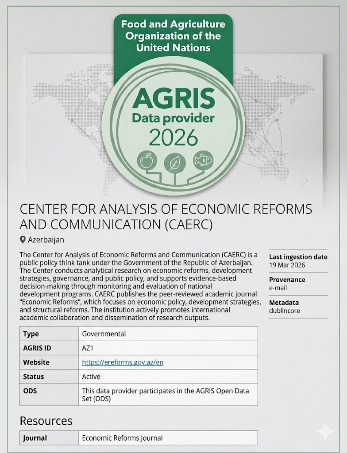 İİTKM BMT-dən mükafat aldı