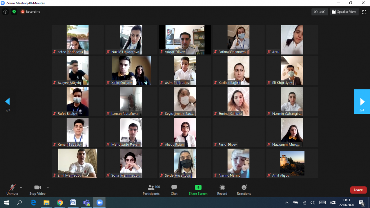 A Video Conference Held with Volunteers on “The Azerbaijani Economy: During the Pandemic and Post-Pandemic Period”