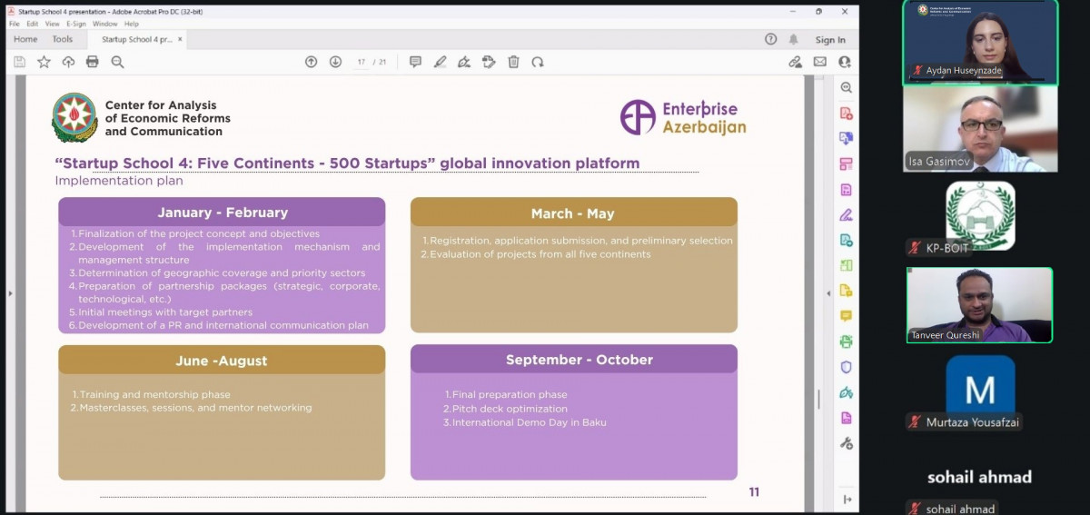 The "Enterprise Azerbaijan" portal conducted training for students of Pakistani universities