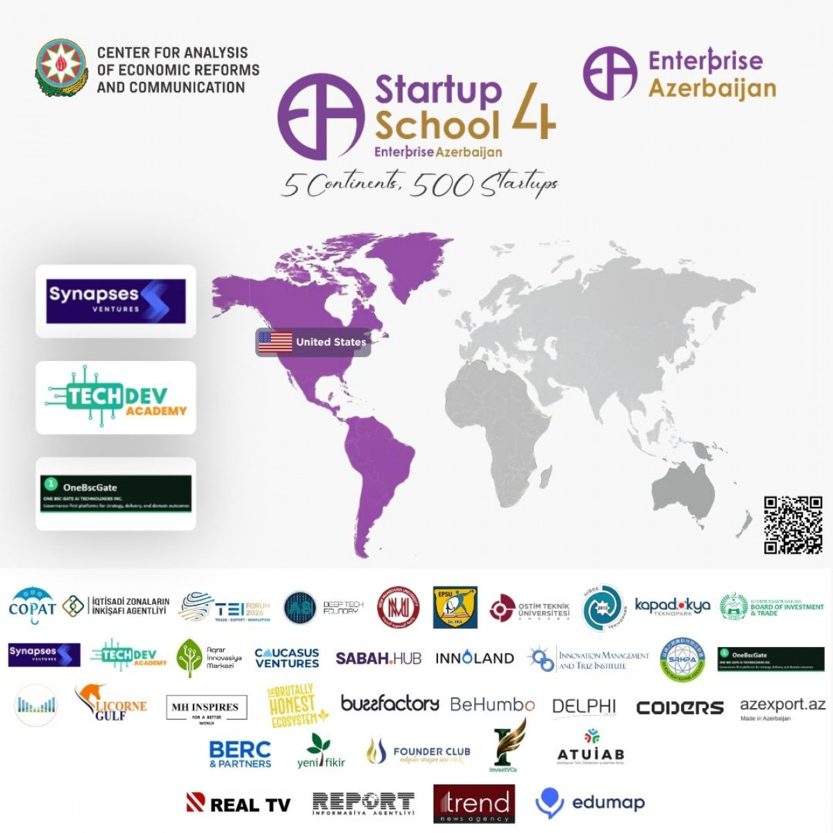 Partners from the Americas for the "Startup School 4" project of the "Enterprise Azerbaijan" portal have been announced