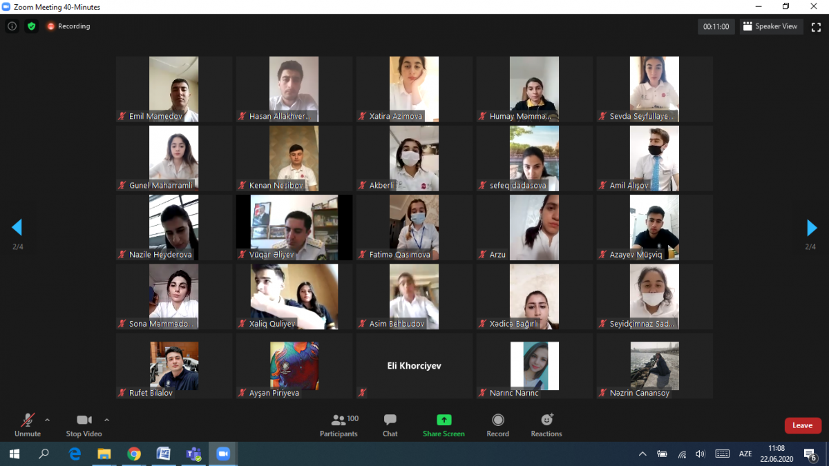 A Video Conference Held with Volunteers on “The Azerbaijani Economy: During the Pandemic and Post-Pandemic Period”