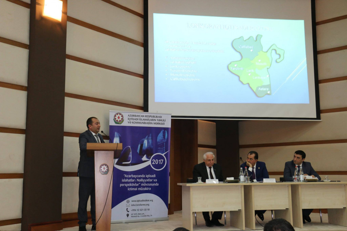 Lənkəranda “Azərbaycanda iqtisadi islahatlar: Nailiyyətlər və perspektivlər” mövzusunda regional ictimai müzakirə keçirilib