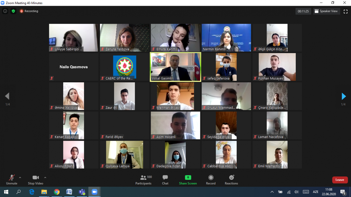 A Video Conference Held with Volunteers on “The Azerbaijani Economy: During the Pandemic and Post-Pandemic Period”