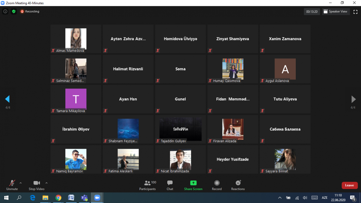 A Video Conference Held with Volunteers on “The Azerbaijani Economy: During the Pandemic and Post-Pandemic Period”