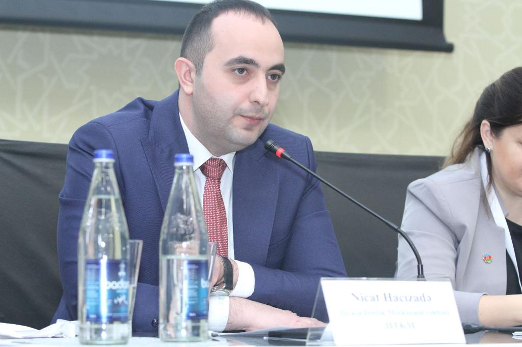 Nijat Hajizade, Head of department at CAERC, spoke at the National Forum of Exporters and Importers held in Baku