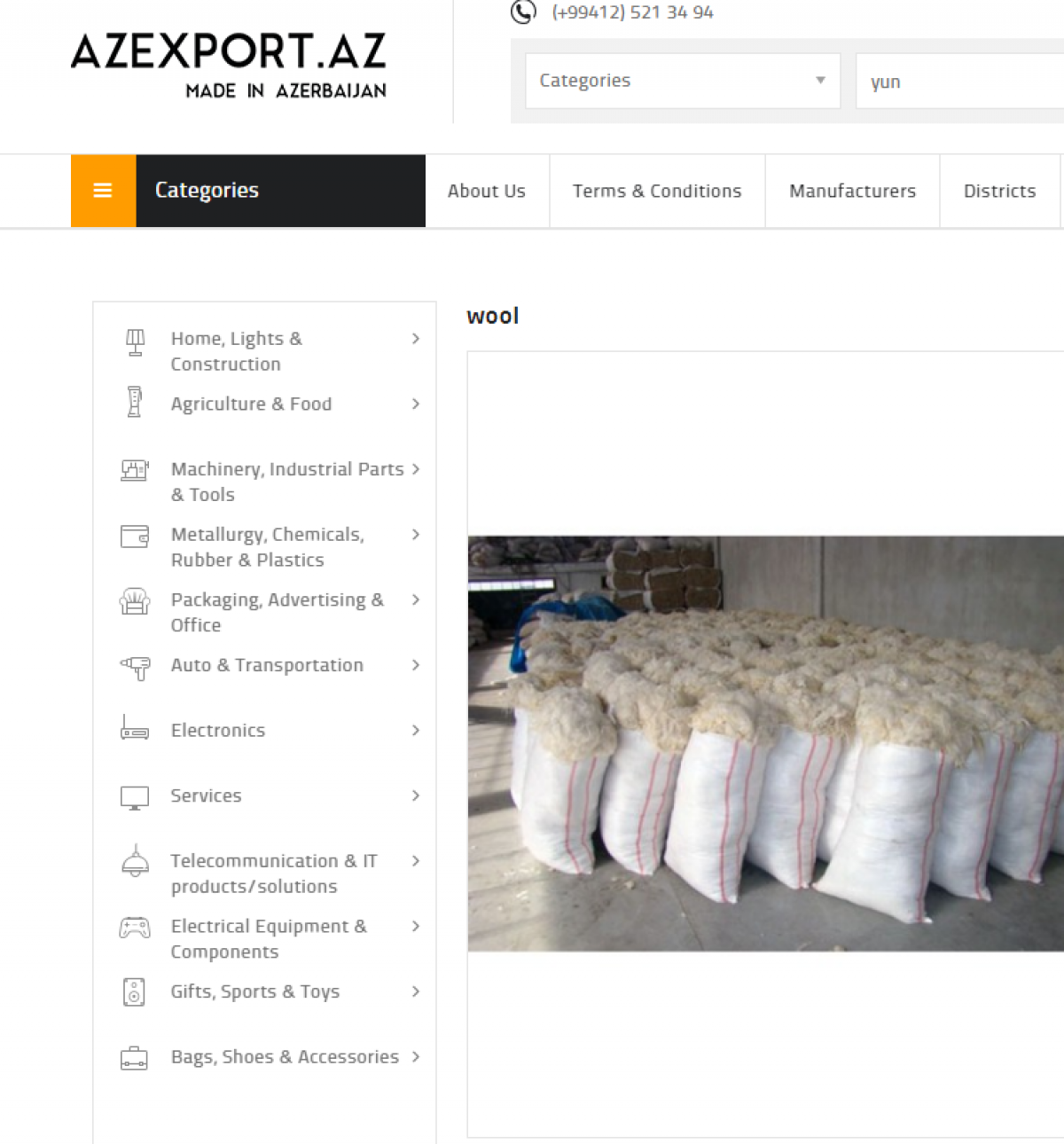 For the First Time in 10 Years, Wool Export to Russia Carried Out via Azexport Portal