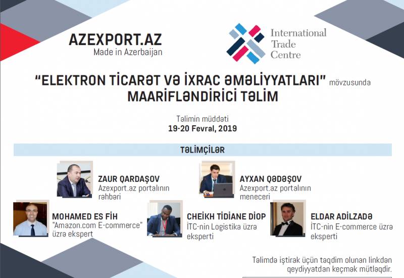 Azexport “Elektron Ticarət və ixrac prosedurları” mövzusunda təlim keçirir