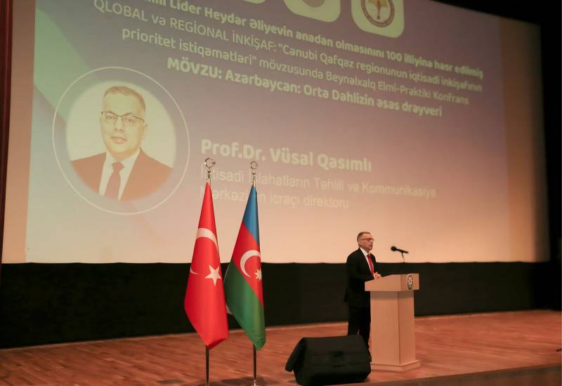 Vüsal Qasımlı beynəlxalq elmi-praktiki konfransda açılış nitqi ilə çıxış edib