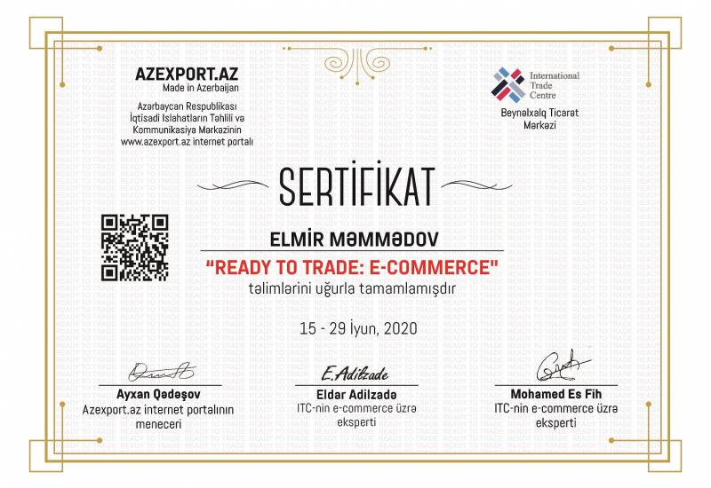 Azexport.az and ITC Present Online Certificates to Participants of the “Ready to Trade: E-Commerce”…