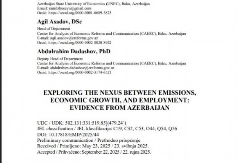 CAERC employees’ article published in a journal indexed in “Scopus” and “Web of Science”