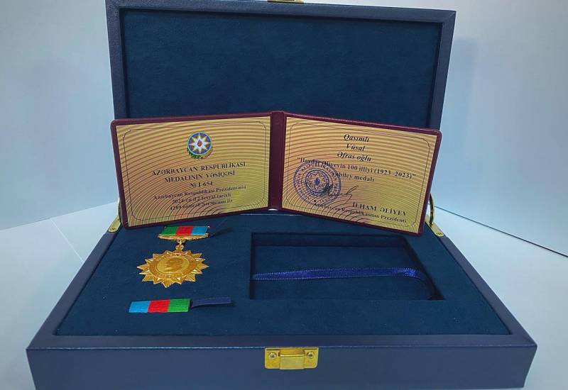 Vusal Gasimli was awarded with the "100 years of Heydar Aliyev (1923-2023)" jubilee medal