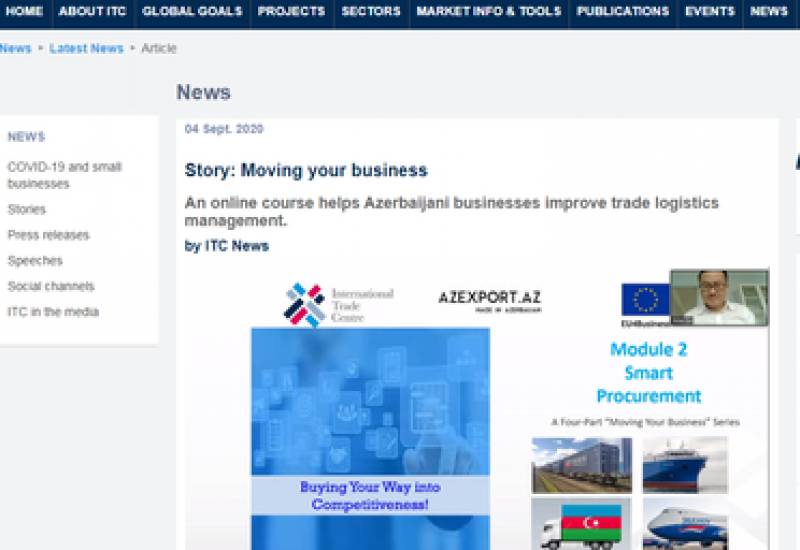 The International Trade Centre has published an article on a project implemented jointly with the Azexport…